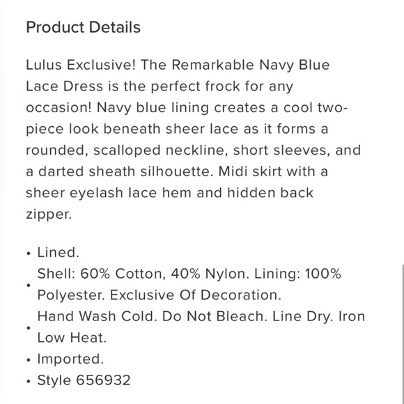 Lulus Navy Lace Midi Dress - Picture 6 of 7